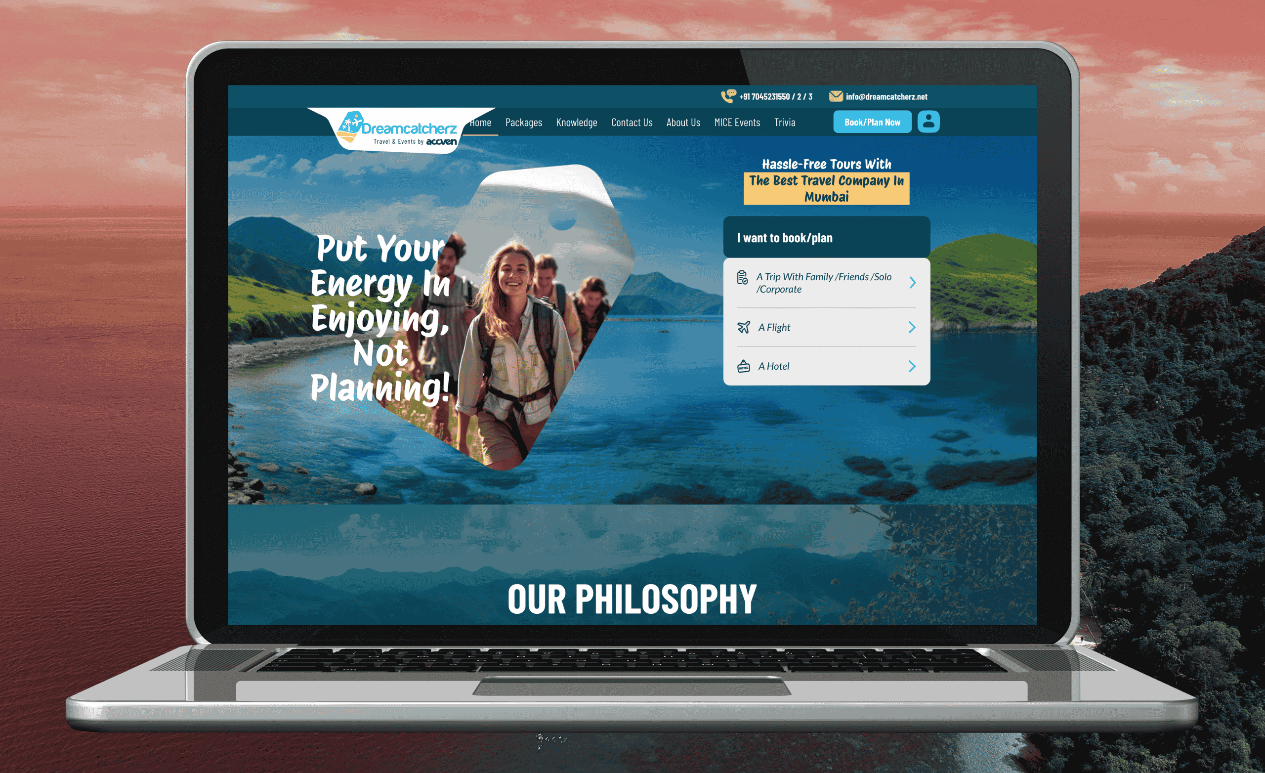 travel website design