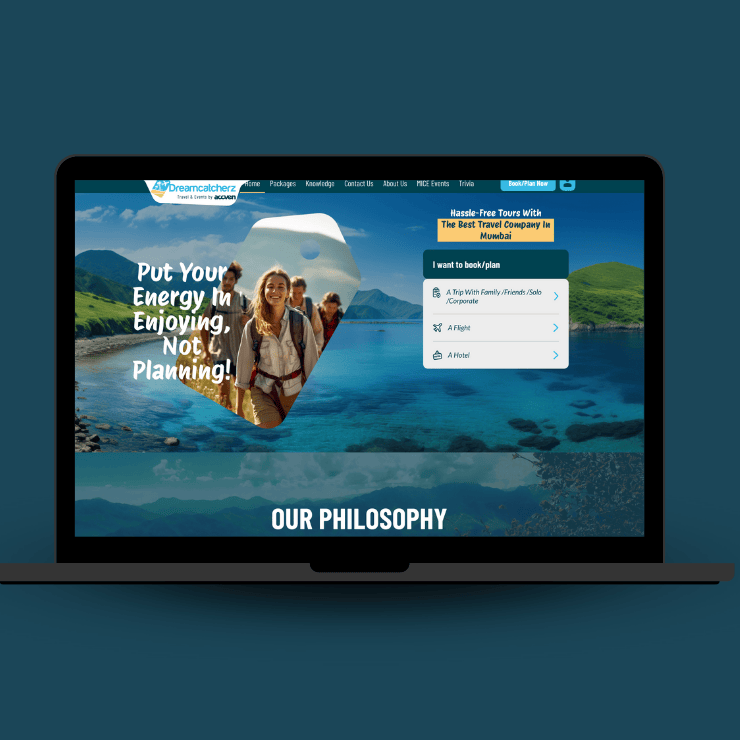 Travel website company - Focused Homepage