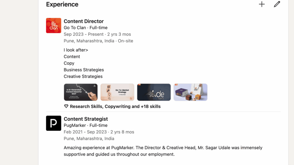 LinkedIn profile optimization